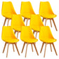 Glam Style Dining Room Wooden Side Chair Matte Finish Solid Back Dining Chair Yellow Set of 8 Clearhalo ' kitchen&dining_furn' 'Dining Chairs' 'Dining Tables & Seating' 'dining_chair' 'Furniture' 'furniture_dining_chair' 'Kitchen & Dining Furniture' 'kitchen' 3467433