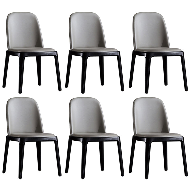 Contemporary Style Upholstered Chair of 16" Wide Parsons Chair for Home Light Gray 6 Piece Set Black Clearhalo ' kitchen&dining_furn' 'Dining Chairs' 'Dining Tables & Seating' 'dining_chair' 'furn' 'furn_dining_chair' 'Furniture' 'furniture_dining_chair' 'Kitchen & Dining Furniture' 'kitchen' 3467439