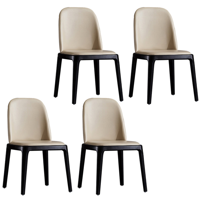 Contemporary Style Upholstered Chair of 16" Wide Parsons Chair for Home Beige 4 Piece Set Black Clearhalo ' kitchen&dining_furn' 'Dining Chairs' 'Dining Tables & Seating' 'dining_chair' 'furn' 'furn_dining_chair' 'Furniture' 'furniture_dining_chair' 'Kitchen & Dining Furniture' 'kitchen' 3467444