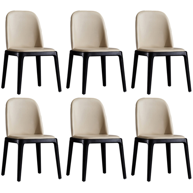 Contemporary Style Upholstered Chair of 16" Wide Parsons Chair for Home Beige 6 Piece Set Black Clearhalo ' kitchen&dining_furn' 'Dining Chairs' 'Dining Tables & Seating' 'dining_chair' 'furn' 'furn_dining_chair' 'Furniture' 'furniture_dining_chair' 'Kitchen & Dining Furniture' 'kitchen' 3467446