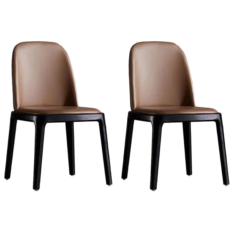 Contemporary Style Upholstered Chair of 16" Wide Parsons Chair for Home Khaki 2 Piece Set Black Clearhalo ' kitchen&dining_furn' 'Dining Chairs' 'Dining Tables & Seating' 'dining_chair' 'furn' 'furn_dining_chair' 'Furniture' 'furniture_dining_chair' 'Kitchen & Dining Furniture' 'kitchen' 3467448