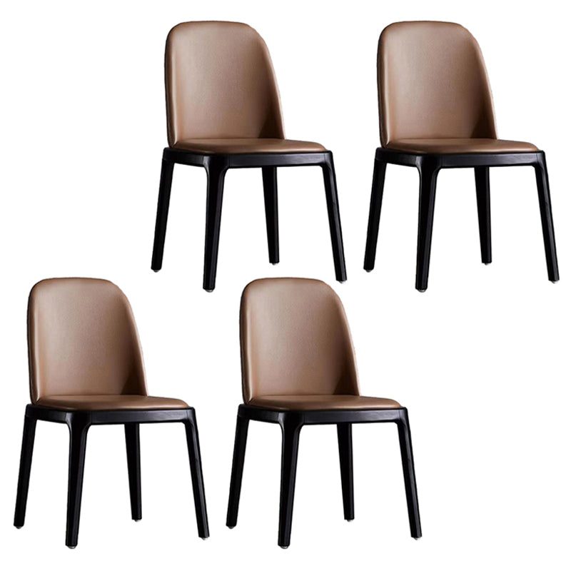 Contemporary Style Upholstered Chair of 16" Wide Parsons Chair for Home Khaki 4 Piece Set Black Clearhalo ' kitchen&dining_furn' 'Dining Chairs' 'Dining Tables & Seating' 'dining_chair' 'furn' 'furn_dining_chair' 'Furniture' 'furniture_dining_chair' 'Kitchen & Dining Furniture' 'kitchen' 3467450