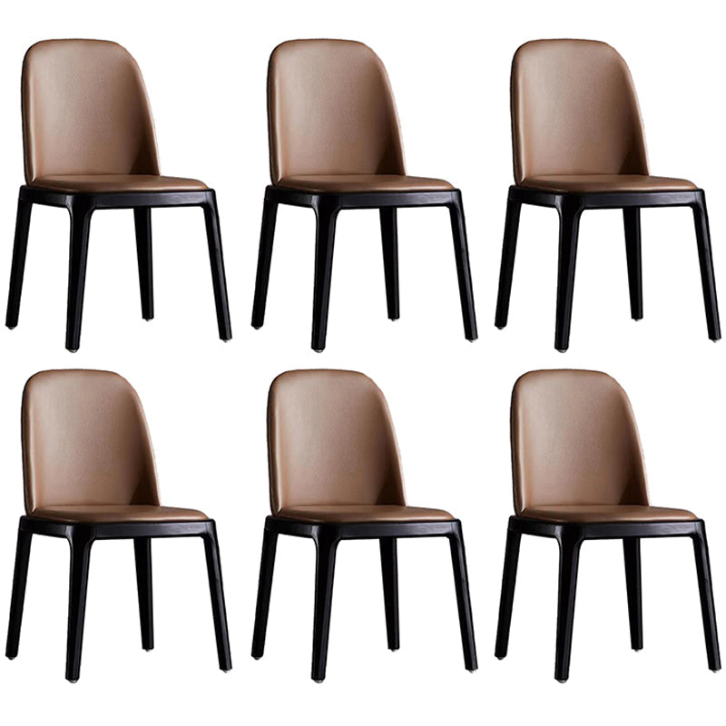 Contemporary Style Upholstered Chair of 16" Wide Parsons Chair for Home Khaki 6 Piece Set Black Clearhalo ' kitchen&dining_furn' 'Dining Chairs' 'Dining Tables & Seating' 'dining_chair' 'furn' 'furn_dining_chair' 'Furniture' 'furniture_dining_chair' 'Kitchen & Dining Furniture' 'kitchen' 3467452