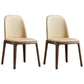 Contemporary Style Upholstered Chair of 16" Wide Parsons Chair for Home Beige 2 Piece Set Walnut Clearhalo ' kitchen&dining_furn' 'Dining Chairs' 'Dining Tables & Seating' 'dining_chair' 'furn' 'furn_dining_chair' 'Furniture' 'furniture_dining_chair' 'Kitchen & Dining Furniture' 'kitchen' 3467460