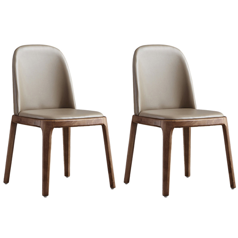Contemporary Style Upholstered Chair of 16" Wide Parsons Chair for Home Coffee 2 Piece Set Walnut Clearhalo ' kitchen&dining_furn' 'Dining Chairs' 'Dining Tables & Seating' 'dining_chair' 'furn' 'furn_dining_chair' 'Furniture' 'furniture_dining_chair' 'Kitchen & Dining Furniture' 'kitchen' 3467463