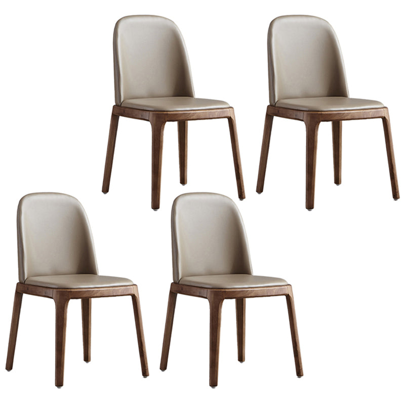 Contemporary Style Upholstered Chair of 16" Wide Parsons Chair for Home Coffee 4 Piece Set Walnut Clearhalo ' kitchen&dining_furn' 'Dining Chairs' 'Dining Tables & Seating' 'dining_chair' 'furn' 'furn_dining_chair' 'Furniture' 'furniture_dining_chair' 'Kitchen & Dining Furniture' 'kitchen' 3467464