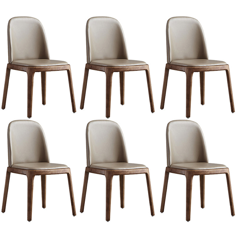 Contemporary Style Upholstered Chair of 16" Wide Parsons Chair for Home Coffee 6 Piece Set Walnut Clearhalo ' kitchen&dining_furn' 'Dining Chairs' 'Dining Tables & Seating' 'dining_chair' 'furn' 'furn_dining_chair' 'Furniture' 'furniture_dining_chair' 'Kitchen & Dining Furniture' 'kitchen' 3467465