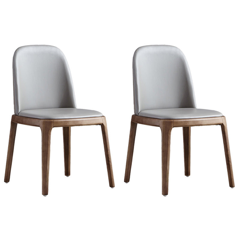 Contemporary Style Upholstered Chair of 16" Wide Parsons Chair for Home Light Gray 2 Piece Set Walnut Clearhalo ' kitchen&dining_furn' 'Dining Chairs' 'Dining Tables & Seating' 'dining_chair' 'furn' 'furn_dining_chair' 'Furniture' 'furniture_dining_chair' 'Kitchen & Dining Furniture' 'kitchen' 3467466