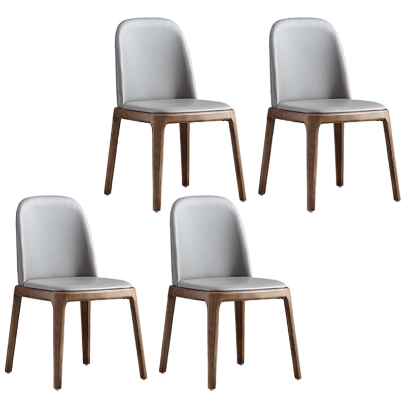 Contemporary Style Upholstered Chair of 16" Wide Parsons Chair for Home Light Gray 4 Piece Set Walnut Clearhalo ' kitchen&dining_furn' 'Dining Chairs' 'Dining Tables & Seating' 'dining_chair' 'furn' 'furn_dining_chair' 'Furniture' 'furniture_dining_chair' 'Kitchen & Dining Furniture' 'kitchen' 3467467