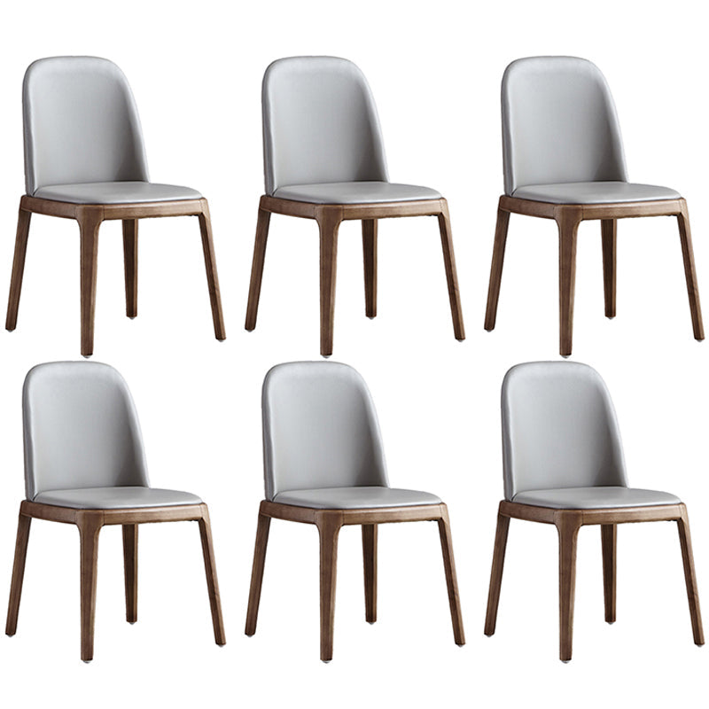 Contemporary Style Upholstered Chair of 16" Wide Parsons Chair for Home Light Gray 6 Piece Set Walnut Clearhalo ' kitchen&dining_furn' 'Dining Chairs' 'Dining Tables & Seating' 'dining_chair' 'furn' 'furn_dining_chair' 'Furniture' 'furniture_dining_chair' 'Kitchen & Dining Furniture' 'kitchen' 3467468