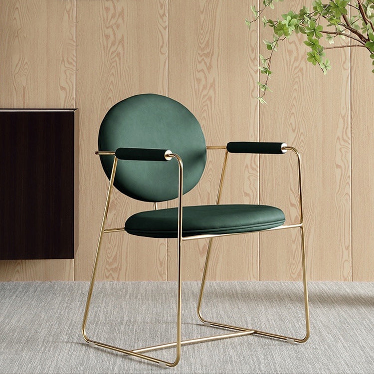 Scandinavian Kitchen Dining Arm Chair Metal Opening Back Dining Arm Chair Clearhalo ' kitchen&dining_furn' 'Dining Chairs' 'Dining Tables & Seating' 'dining_chair' 'Furniture' 'furniture_dining_chair' 'Kitchen & Dining Furniture' 'kitchen' 3467469