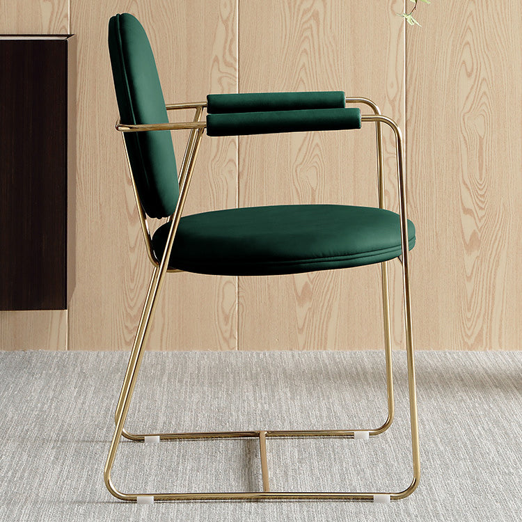 Scandinavian Kitchen Dining Arm Chair Metal Opening Back Dining Arm Chair Clearhalo ' kitchen&dining_furn' 'Dining Chairs' 'Dining Tables & Seating' 'dining_chair' 'Furniture' 'furniture_dining_chair' 'Kitchen & Dining Furniture' 'kitchen' 3467471