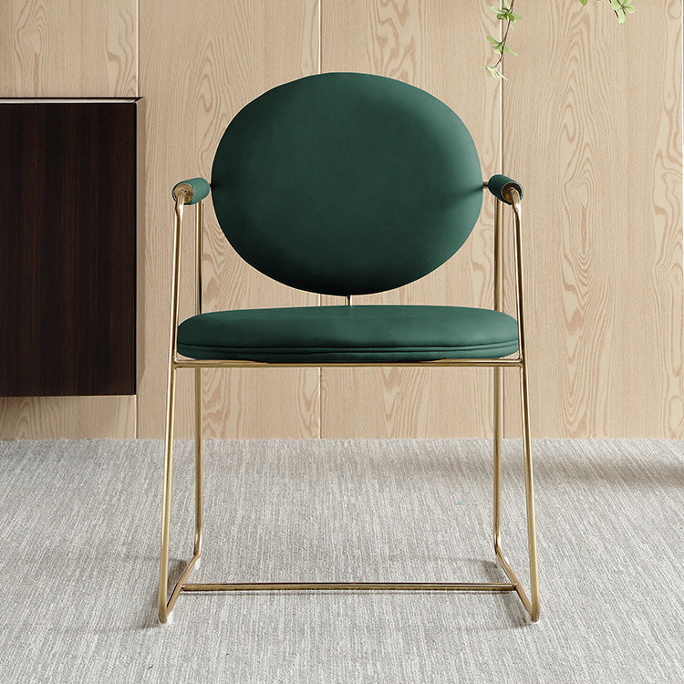 Scandinavian Kitchen Dining Arm Chair Metal Opening Back Dining Arm Chair Clearhalo ' kitchen&dining_furn' 'Dining Chairs' 'Dining Tables & Seating' 'dining_chair' 'Furniture' 'furniture_dining_chair' 'Kitchen & Dining Furniture' 'kitchen' 3467473