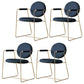 Scandinavian Kitchen Dining Arm Chair Metal Opening Back Dining Arm Chair Dark Blue Set of 4 Clearhalo ' kitchen&dining_furn' 'Dining Chairs' 'Dining Tables & Seating' 'dining_chair' 'Furniture' 'furniture_dining_chair' 'Kitchen & Dining Furniture' 'kitchen' 3467474
