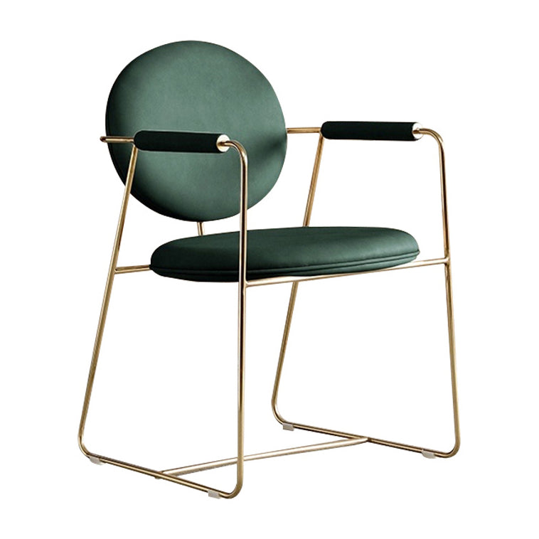 Scandinavian Kitchen Dining Arm Chair Metal Opening Back Dining Arm Chair Clearhalo ' kitchen&dining_furn' 'Dining Chairs' 'Dining Tables & Seating' 'dining_chair' 'Furniture' 'furniture_dining_chair' 'Kitchen & Dining Furniture' 'kitchen' 3467477