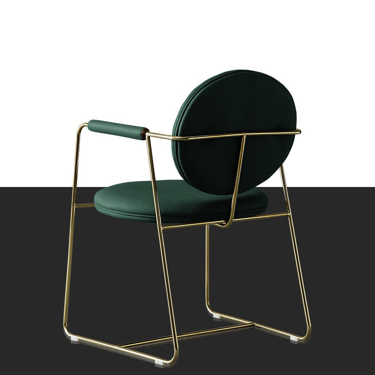 Scandinavian Kitchen Dining Arm Chair Metal Opening Back Dining Arm Chair Clearhalo ' kitchen&dining_furn' 'Dining Chairs' 'Dining Tables & Seating' 'dining_chair' 'Furniture' 'furniture_dining_chair' 'Kitchen & Dining Furniture' 'kitchen' 3467487