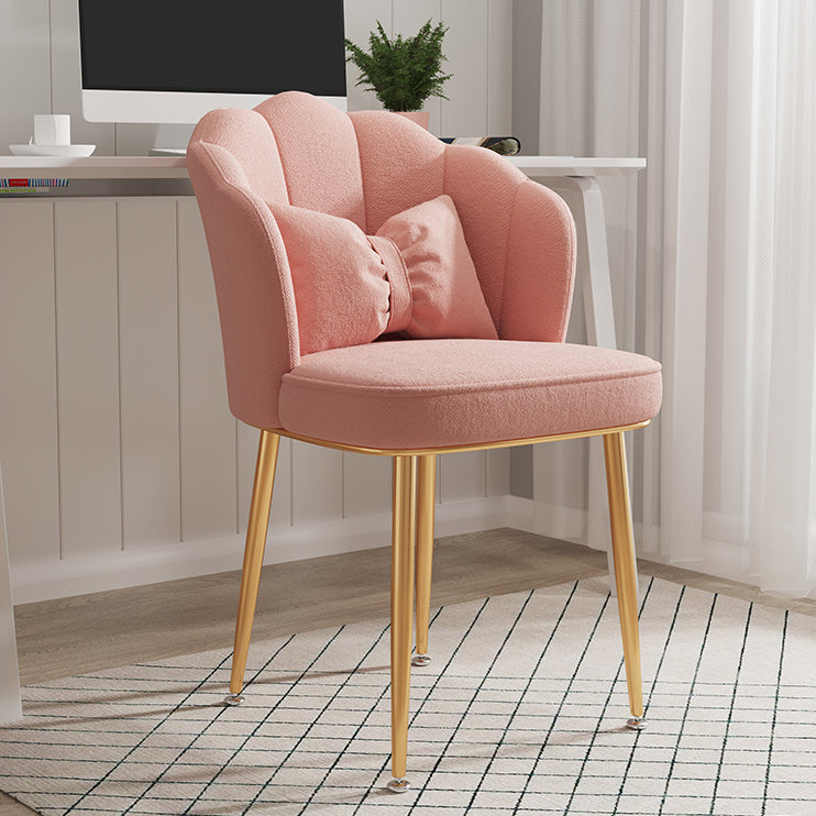 Glam Dining Room Chair 16.5'' Wide Solid Back Chair with 4 Metal Legs for Home Use Clearhalo ' kitchen&dining_furn' 'Dining Chairs' 'Dining Tables & Seating' 'dining_chair' 'furn' 'furn_dining_chair' 'Furniture' 'furniture_dining_chair' 'Kitchen & Dining Furniture' 'kitchen' 3467494