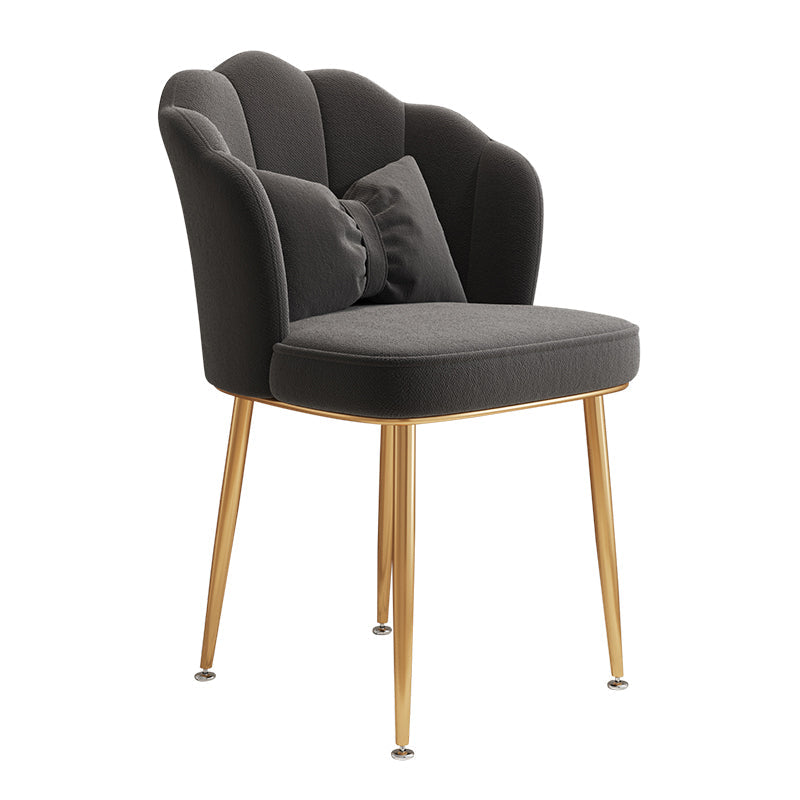 Glam Dining Room Chair 16.5'' Wide Solid Back Chair with 4 Metal Legs for Home Use Dark Gray 1 Piece Brass Gold Clearhalo ' kitchen&dining_furn' 'Dining Chairs' 'Dining Tables & Seating' 'dining_chair' 'furn' 'furn_dining_chair' 'Furniture' 'furniture_dining_chair' 'Kitchen & Dining Furniture' 'kitchen' 3467495