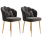 Glam Dining Room Chair 16.5'' Wide Solid Back Chair with 4 Metal Legs for Home Use Dark Gray 2 Piece Set Brass Gold Clearhalo ' kitchen&dining_furn' 'Dining Chairs' 'Dining Tables & Seating' 'dining_chair' 'furn' 'furn_dining_chair' 'Furniture' 'furniture_dining_chair' 'Kitchen & Dining Furniture' 'kitchen' 3467497