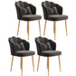 Glam Dining Room Chair 16.5'' Wide Solid Back Chair with 4 Metal Legs for Home Use Dark Gray 4 Piece Set Brass Gold Clearhalo ' kitchen&dining_furn' 'Dining Chairs' 'Dining Tables & Seating' 'dining_chair' 'furn' 'furn_dining_chair' 'Furniture' 'furniture_dining_chair' 'Kitchen & Dining Furniture' 'kitchen' 3467498