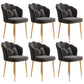Glam Dining Room Chair 16.5'' Wide Solid Back Chair with 4 Metal Legs for Home Use Dark Gray 6 Piece Set Brass Gold Clearhalo ' kitchen&dining_furn' 'Dining Chairs' 'Dining Tables & Seating' 'dining_chair' 'furn' 'furn_dining_chair' 'Furniture' 'furniture_dining_chair' 'Kitchen & Dining Furniture' 'kitchen' 3467501