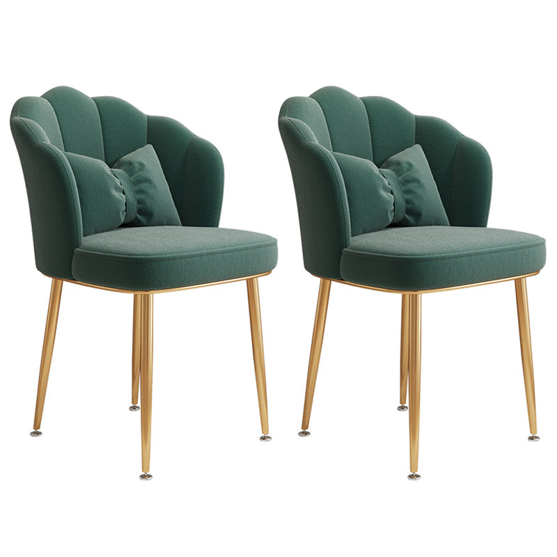 Glam Dining Room Chair 16.5'' Wide Solid Back Chair with 4 Metal Legs for Home Use Green 2 Piece Set Brass Gold Clearhalo ' kitchen&dining_furn' 'Dining Chairs' 'Dining Tables & Seating' 'dining_chair' 'furn' 'furn_dining_chair' 'Furniture' 'furniture_dining_chair' 'Kitchen & Dining Furniture' 'kitchen' 3467504
