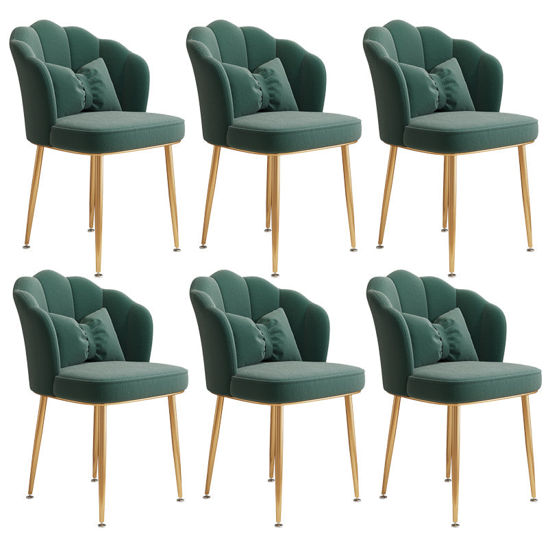 Glam Dining Room Chair 16.5'' Wide Solid Back Chair with 4 Metal Legs for Home Use Green 6 Piece Set Brass Gold Clearhalo ' kitchen&dining_furn' 'Dining Chairs' 'Dining Tables & Seating' 'dining_chair' 'furn' 'furn_dining_chair' 'Furniture' 'furniture_dining_chair' 'Kitchen & Dining Furniture' 'kitchen' 3467508