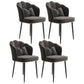Glam Dining Room Chair 16.5'' Wide Solid Back Chair with 4 Metal Legs for Home Use Dark Gray 4 Piece Set Black Clearhalo ' kitchen&dining_furn' 'Dining Chairs' 'Dining Tables & Seating' 'dining_chair' 'furn' 'furn_dining_chair' 'Furniture' 'furniture_dining_chair' 'Kitchen & Dining Furniture' 'kitchen' 3467514