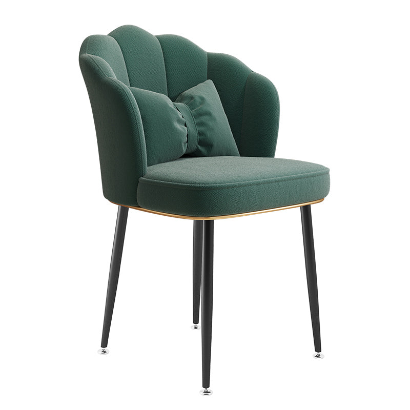 Glam Dining Room Chair 16.5'' Wide Solid Back Chair with 4 Metal Legs for Home Use Green 1 Piece Black Clearhalo ' kitchen&dining_furn' 'Dining Chairs' 'Dining Tables & Seating' 'dining_chair' 'furn' 'furn_dining_chair' 'Furniture' 'furniture_dining_chair' 'Kitchen & Dining Furniture' 'kitchen' 3467516