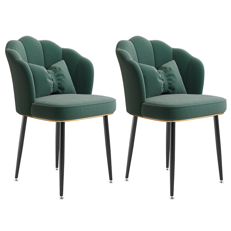 Glam Dining Room Chair 16.5'' Wide Solid Back Chair with 4 Metal Legs for Home Use Green 2 Piece Set Black Clearhalo ' kitchen&dining_furn' 'Dining Chairs' 'Dining Tables & Seating' 'dining_chair' 'furn' 'furn_dining_chair' 'Furniture' 'furniture_dining_chair' 'Kitchen & Dining Furniture' 'kitchen' 3467517