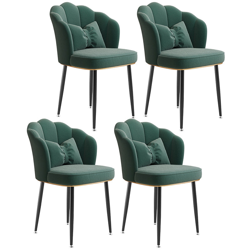 Glam Dining Room Chair 16.5'' Wide Solid Back Chair with 4 Metal Legs for Home Use Green 4 Piece Set Black Clearhalo ' kitchen&dining_furn' 'Dining Chairs' 'Dining Tables & Seating' 'dining_chair' 'furn' 'furn_dining_chair' 'Furniture' 'furniture_dining_chair' 'Kitchen & Dining Furniture' 'kitchen' 3467518