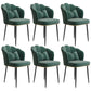 Glam Dining Room Chair 16.5'' Wide Solid Back Chair with 4 Metal Legs for Home Use Green 6 Piece Set Black Clearhalo ' kitchen&dining_furn' 'Dining Chairs' 'Dining Tables & Seating' 'dining_chair' 'furn' 'furn_dining_chair' 'Furniture' 'furniture_dining_chair' 'Kitchen & Dining Furniture' 'kitchen' 3467519
