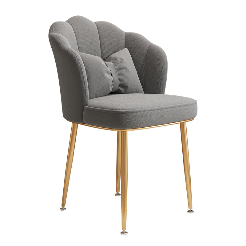 Glam Dining Room Chair 16.5'' Wide Solid Back Chair with 4 Metal Legs for Home Use Light Gray 1 Piece Brass Gold Clearhalo ' kitchen&dining_furn' 'Dining Chairs' 'Dining Tables & Seating' 'dining_chair' 'furn' 'furn_dining_chair' 'Furniture' 'furniture_dining_chair' 'Kitchen & Dining Furniture' 'kitchen' 3467520