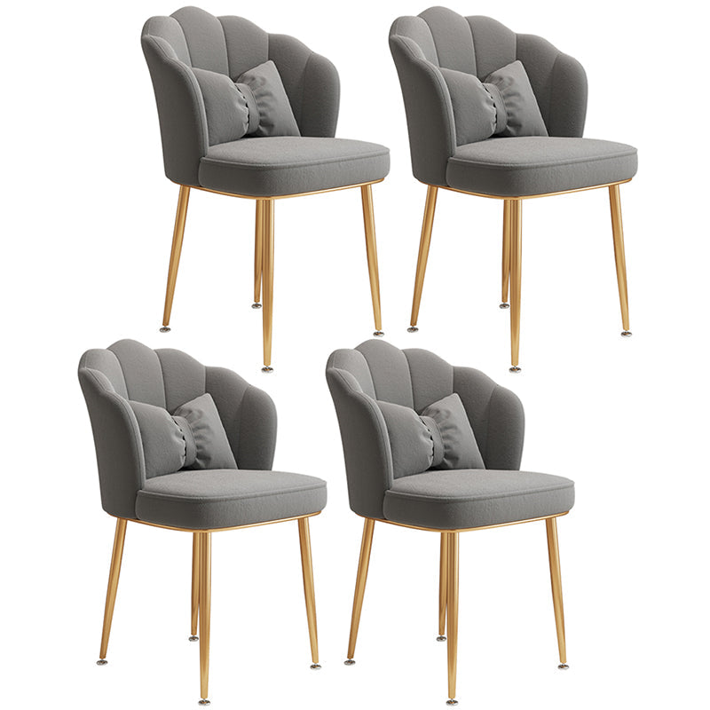 Glam Dining Room Chair 16.5'' Wide Solid Back Chair with 4 Metal Legs for Home Use Light Gray 4 Piece Set Brass Gold Clearhalo ' kitchen&dining_furn' 'Dining Chairs' 'Dining Tables & Seating' 'dining_chair' 'furn' 'furn_dining_chair' 'Furniture' 'furniture_dining_chair' 'Kitchen & Dining Furniture' 'kitchen' 3467522