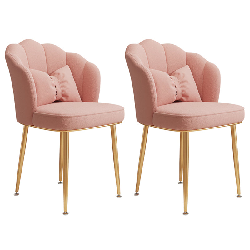 Glam Dining Room Chair 16.5'' Wide Solid Back Chair with 4 Metal Legs for Home Use Cameo Brown 2 Piece Set Brass Gold Clearhalo ' kitchen&dining_furn' 'Dining Chairs' 'Dining Tables & Seating' 'dining_chair' 'furn' 'furn_dining_chair' 'Furniture' 'furniture_dining_chair' 'Kitchen & Dining Furniture' 'kitchen' 3467525