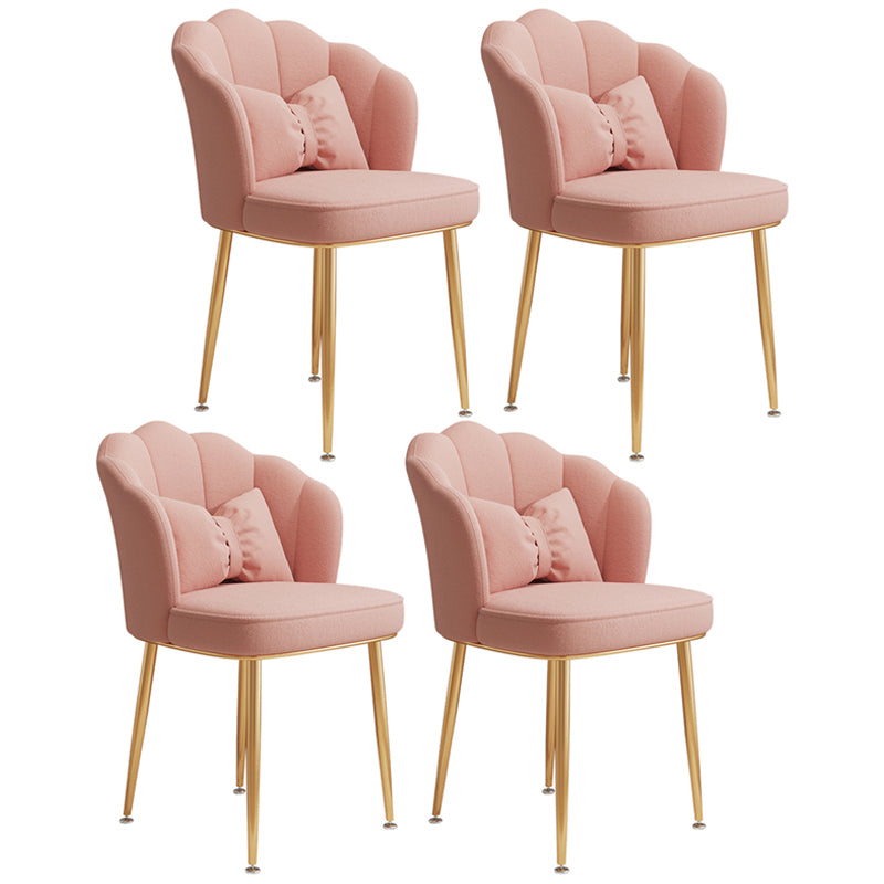 Glam Dining Room Chair 16.5'' Wide Solid Back Chair with 4 Metal Legs for Home Use Cameo Brown 4 Piece Set Brass Gold Clearhalo ' kitchen&dining_furn' 'Dining Chairs' 'Dining Tables & Seating' 'dining_chair' 'furn' 'furn_dining_chair' 'Furniture' 'furniture_dining_chair' 'Kitchen & Dining Furniture' 'kitchen' 3467526