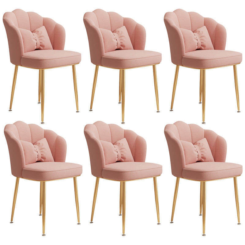 Glam Dining Room Chair 16.5'' Wide Solid Back Chair with 4 Metal Legs for Home Use Cameo Brown 6 Piece Set Brass Gold Clearhalo ' kitchen&dining_furn' 'Dining Chairs' 'Dining Tables & Seating' 'dining_chair' 'furn' 'furn_dining_chair' 'Furniture' 'furniture_dining_chair' 'Kitchen & Dining Furniture' 'kitchen' 3467527