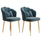 Glam Dining Room Chair 16.5'' Wide Solid Back Chair with 4 Metal Legs for Home Use Blue 2 Piece Set Brass Gold Clearhalo ' kitchen&dining_furn' 'Dining Chairs' 'Dining Tables & Seating' 'dining_chair' 'furn' 'furn_dining_chair' 'Furniture' 'furniture_dining_chair' 'Kitchen & Dining Furniture' 'kitchen' 3467529