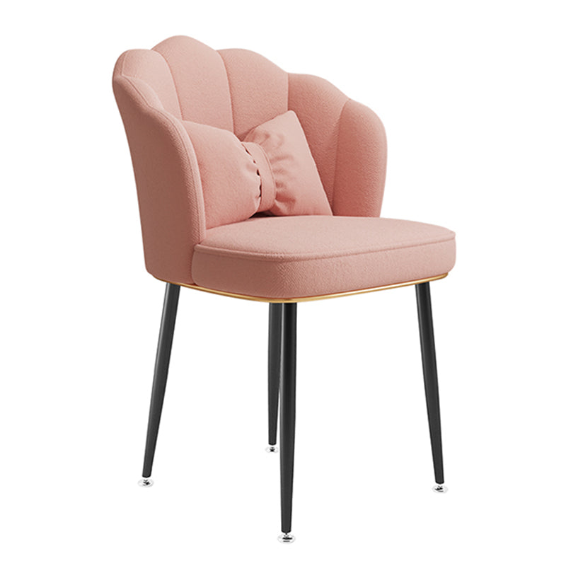 Glam Dining Room Chair 16.5'' Wide Solid Back Chair with 4 Metal Legs for Home Use Cameo Brown 1 Piece Black Clearhalo ' kitchen&dining_furn' 'Dining Chairs' 'Dining Tables & Seating' 'dining_chair' 'furn' 'furn_dining_chair' 'Furniture' 'furniture_dining_chair' 'Kitchen & Dining Furniture' 'kitchen' 3467532