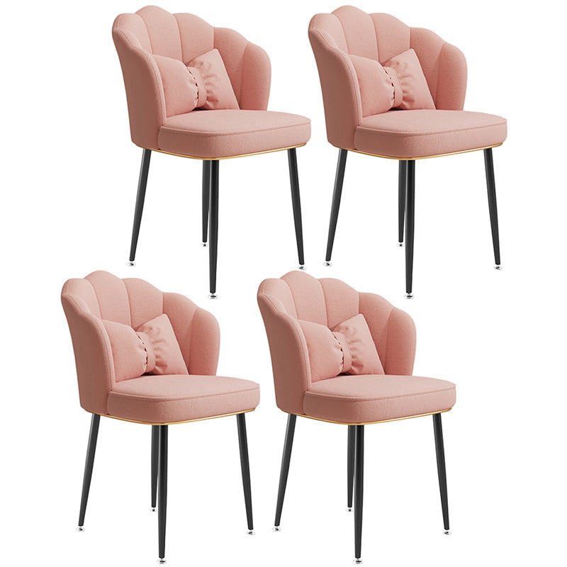 Glam Dining Room Chair 16.5'' Wide Solid Back Chair with 4 Metal Legs for Home Use Cameo Brown 4 Piece Set Black Clearhalo ' kitchen&dining_furn' 'Dining Chairs' 'Dining Tables & Seating' 'dining_chair' 'furn' 'furn_dining_chair' 'Furniture' 'furniture_dining_chair' 'Kitchen & Dining Furniture' 'kitchen' 3467534