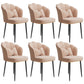 Glam Dining Room Chair 16.5'' Wide Solid Back Chair with 4 Metal Legs for Home Use Pink 6 Piece Set Black Clearhalo ' kitchen&dining_furn' 'Dining Chairs' 'Dining Tables & Seating' 'dining_chair' 'furn' 'furn_dining_chair' 'Furniture' 'furniture_dining_chair' 'Kitchen & Dining Furniture' 'kitchen' 3467543