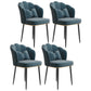 Glam Dining Room Chair 16.5'' Wide Solid Back Chair with 4 Metal Legs for Home Use Blue 4 Piece Set Black Clearhalo ' kitchen&dining_furn' 'Dining Chairs' 'Dining Tables & Seating' 'dining_chair' 'furn' 'furn_dining_chair' 'Furniture' 'furniture_dining_chair' 'Kitchen & Dining Furniture' 'kitchen' 3467546