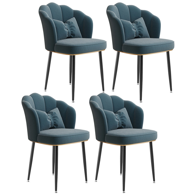 Glam Dining Room Chair 16.5'' Wide Solid Back Chair with 4 Metal Legs for Home Use Blue 4 Piece Set Black Clearhalo ' kitchen&dining_furn' 'Dining Chairs' 'Dining Tables & Seating' 'dining_chair' 'furn' 'furn_dining_chair' 'Furniture' 'furniture_dining_chair' 'Kitchen & Dining Furniture' 'kitchen' 3467546