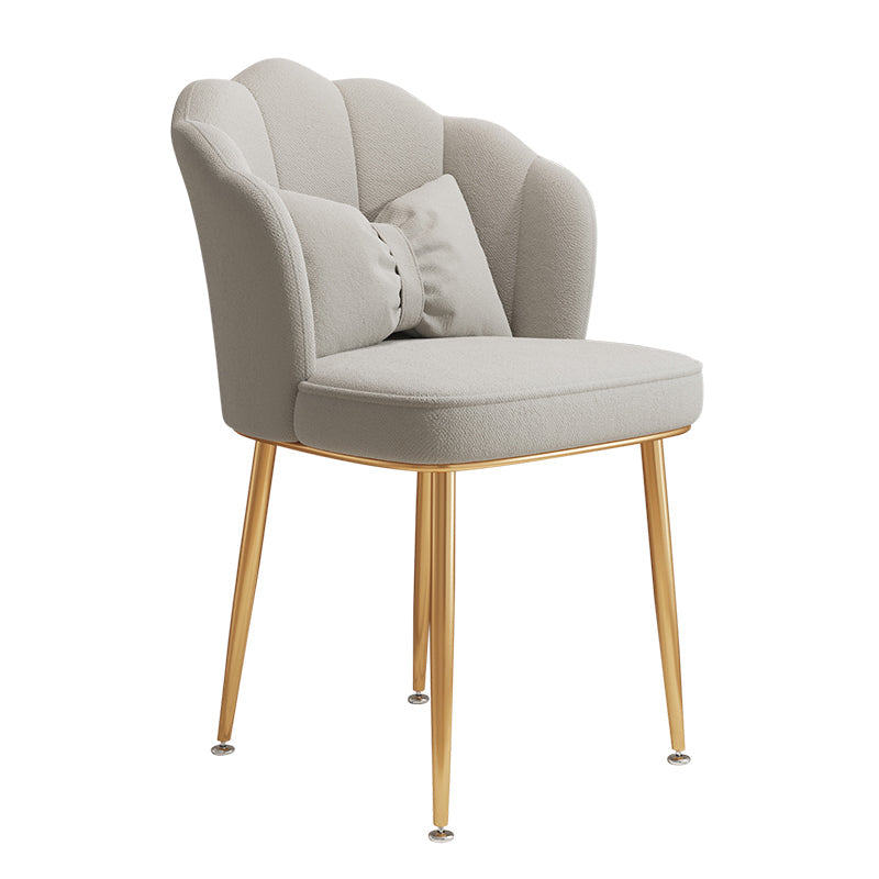 Glam Dining Room Chair 16.5'' Wide Solid Back Chair with 4 Metal Legs for Home Use White 1 Piece Brass Gold Clearhalo ' kitchen&dining_furn' 'Dining Chairs' 'Dining Tables & Seating' 'dining_chair' 'furn' 'furn_dining_chair' 'Furniture' 'furniture_dining_chair' 'Kitchen & Dining Furniture' 'kitchen' 3467548
