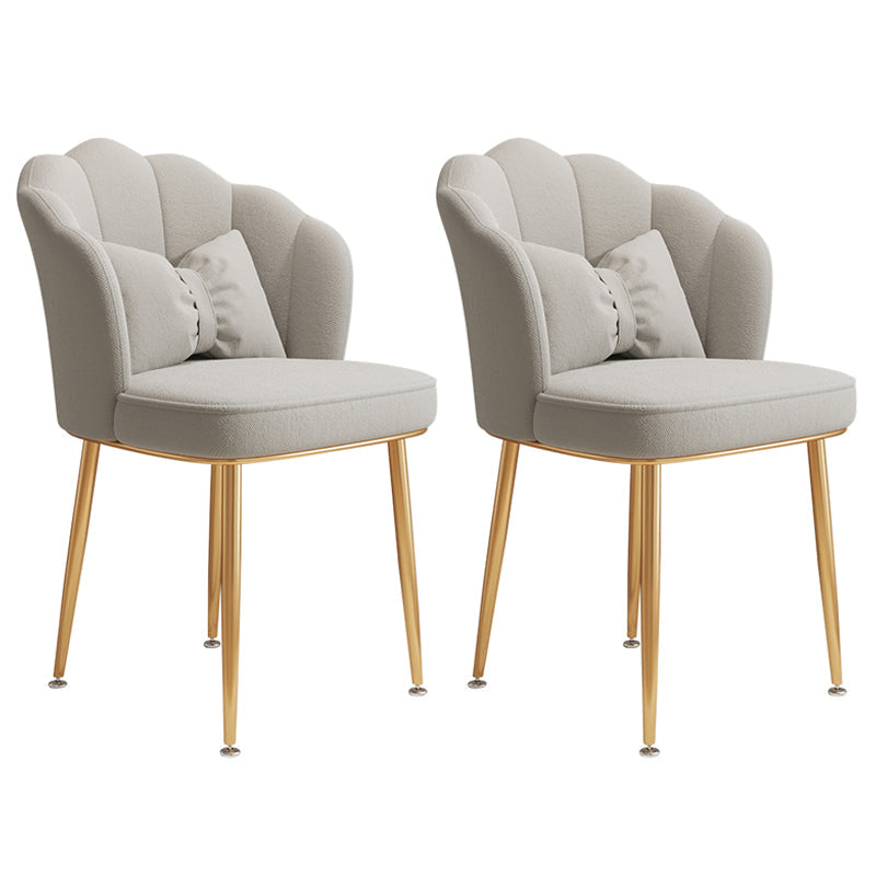 Glam Dining Room Chair 16.5'' Wide Solid Back Chair with 4 Metal Legs for Home Use White 2 Piece Set Brass Gold Clearhalo ' kitchen&dining_furn' 'Dining Chairs' 'Dining Tables & Seating' 'dining_chair' 'furn' 'furn_dining_chair' 'Furniture' 'furniture_dining_chair' 'Kitchen & Dining Furniture' 'kitchen' 3467549