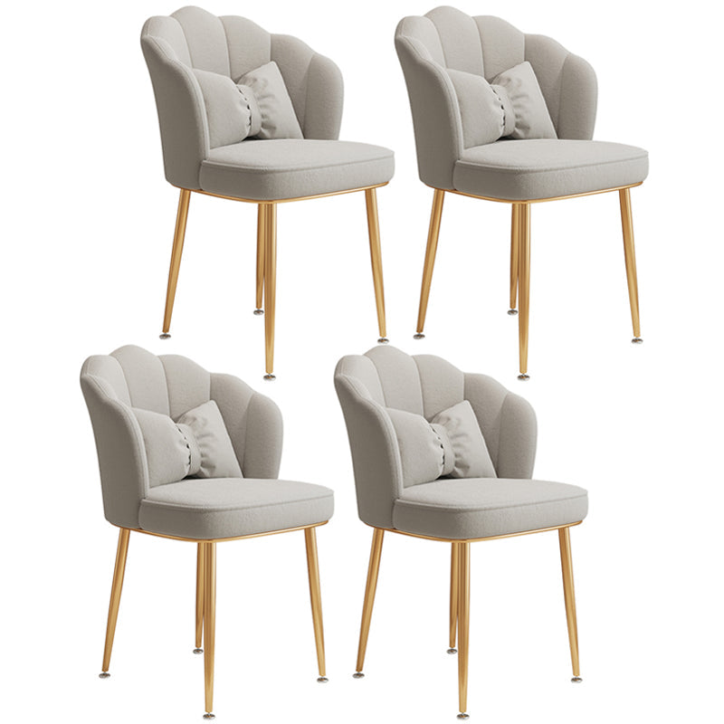 Glam Dining Room Chair 16.5'' Wide Solid Back Chair with 4 Metal Legs for Home Use White 4 Piece Set Brass Gold Clearhalo ' kitchen&dining_furn' 'Dining Chairs' 'Dining Tables & Seating' 'dining_chair' 'furn' 'furn_dining_chair' 'Furniture' 'furniture_dining_chair' 'Kitchen & Dining Furniture' 'kitchen' 3467550
