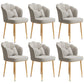 Glam Dining Room Chair 16.5'' Wide Solid Back Chair with 4 Metal Legs for Home Use White 6 Piece Set Brass Gold Clearhalo ' kitchen&dining_furn' 'Dining Chairs' 'Dining Tables & Seating' 'dining_chair' 'furn' 'furn_dining_chair' 'Furniture' 'furniture_dining_chair' 'Kitchen & Dining Furniture' 'kitchen' 3467551