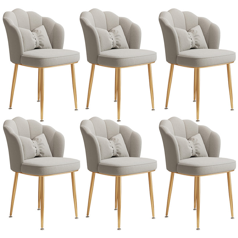 Glam Dining Room Chair 16.5'' Wide Solid Back Chair with 4 Metal Legs for Home Use White 6 Piece Set Brass Gold Clearhalo ' kitchen&dining_furn' 'Dining Chairs' 'Dining Tables & Seating' 'dining_chair' 'furn' 'furn_dining_chair' 'Furniture' 'furniture_dining_chair' 'Kitchen & Dining Furniture' 'kitchen' 3467551