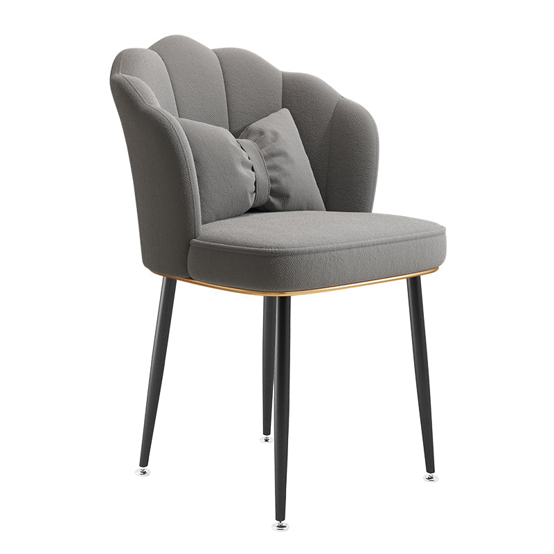 Glam Dining Room Chair 16.5'' Wide Solid Back Chair with 4 Metal Legs for Home Use Light Gray 1 Piece Black Clearhalo ' kitchen&dining_furn' 'Dining Chairs' 'Dining Tables & Seating' 'dining_chair' 'furn' 'furn_dining_chair' 'Furniture' 'furniture_dining_chair' 'Kitchen & Dining Furniture' 'kitchen' 3467552