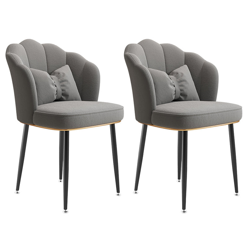 Glam Dining Room Chair 16.5'' Wide Solid Back Chair with 4 Metal Legs for Home Use Light Gray 2 Piece Set Black Clearhalo ' kitchen&dining_furn' 'Dining Chairs' 'Dining Tables & Seating' 'dining_chair' 'furn' 'furn_dining_chair' 'Furniture' 'furniture_dining_chair' 'Kitchen & Dining Furniture' 'kitchen' 3467553